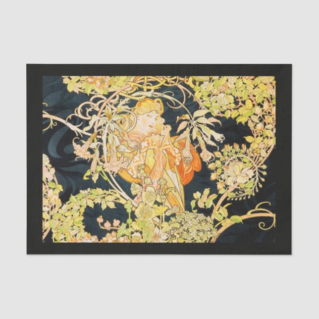 Papier Mousseline Papier de découpage 10"x15" - Alphonse Mucha 34 (Recto)