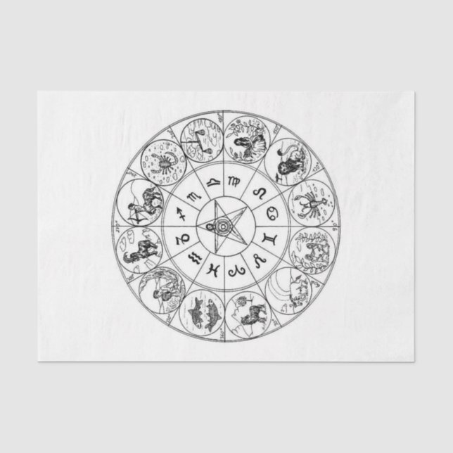 Papier Mousseline Papier de découpage 10"x15" - Astrologie Art 2 (Recto)