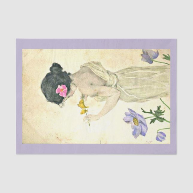 Papier Mousseline Papier de découpage 10"x15" - Raphael Kirchner 19 (Recto)