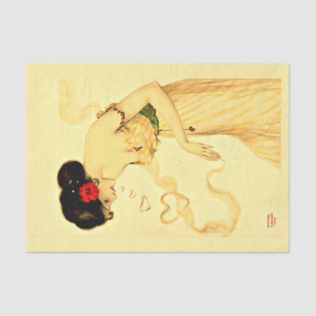 Papier Mousseline Papier de découpage 10"x15" - Raphael Kirchner 24 (Recto)
