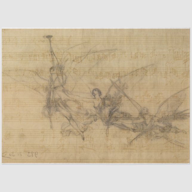 Papier Mousseline Papier de découpage Angles et musique (Recto)