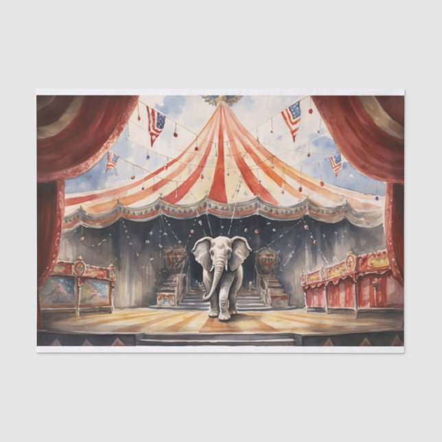 Papier Mousseline Papier de découpage Circus Elephant 2 (Recto)