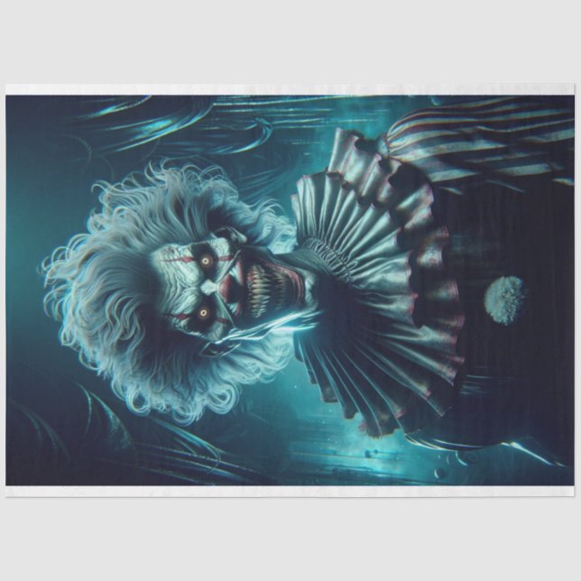 Papier Mousseline Papier de découpage clown Déplaisant clown cémenté (Recto)