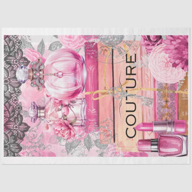 Papier Mousseline Papier de découpage Couture Couture Couture rose e (Recto)