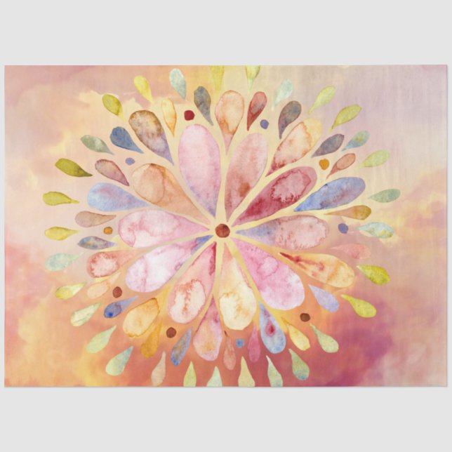 Papier Mousseline Papier de découpage de mandala floral (Recto)