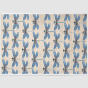 Papier Mousseline Papier de découpage de meubles de libellules bleue