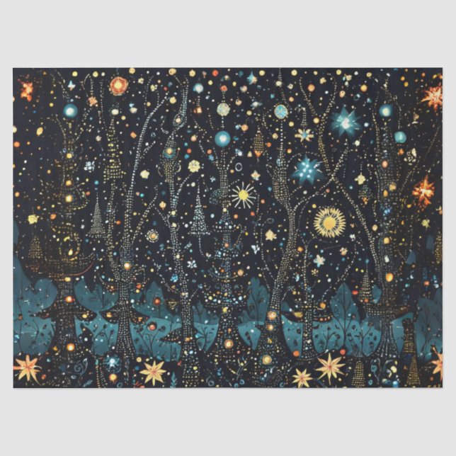 Papier Mousseline Papier de découpage de nuit de Noël lunatique (Recto)