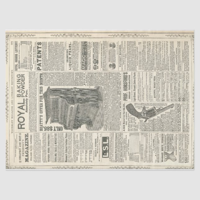 Papier Mousseline Papier de Decoupage d'éphémères (Recto)