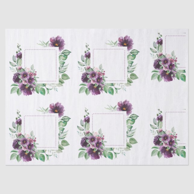 Papier Mousseline Papier de découpage du cadre floral (Recto)