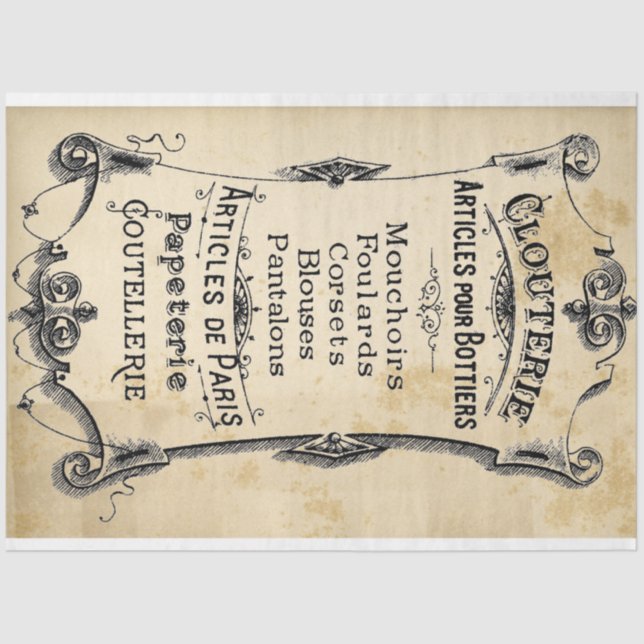 Papier Mousseline Papier de découpage Étiquette Clouterie (Recto)