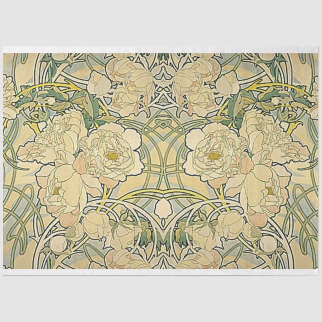 Papier Mousseline Papier de découpage floral Art nouveau (Recto)
