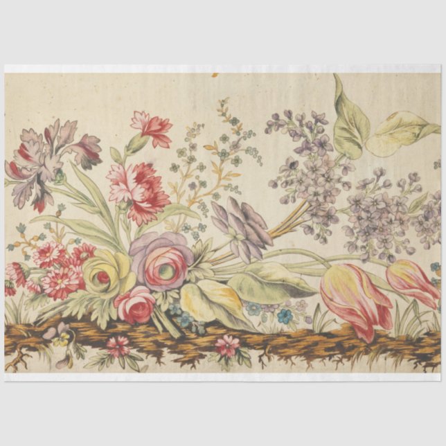 Papier Mousseline Papier de découpage floral délicat (Recto)