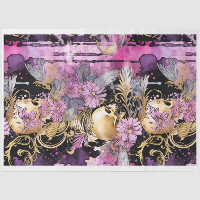 Papier Mousseline Papier de découpage Gothique Shabby Glam H (Recto)