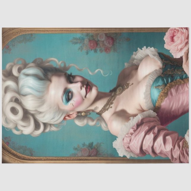 Papier Mousseline Papier de découpage moderne Punk Marie Antoinette (Recto)