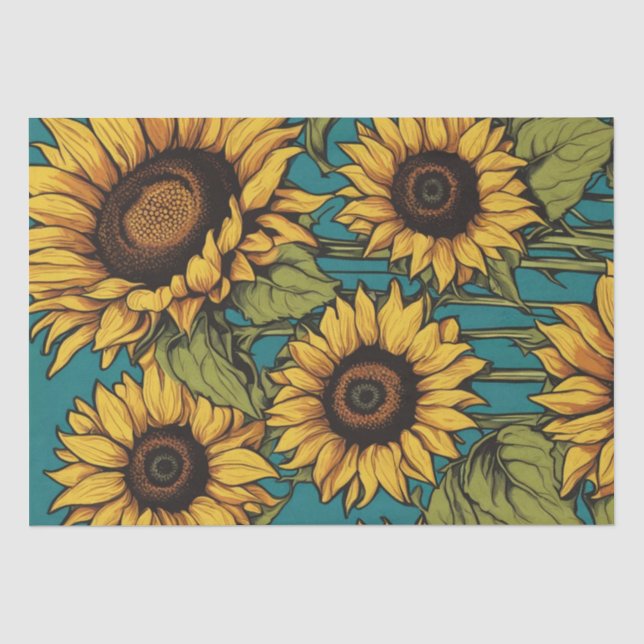 Papier Mousseline Papier de découpage Pop Art Sunflower (Recto)