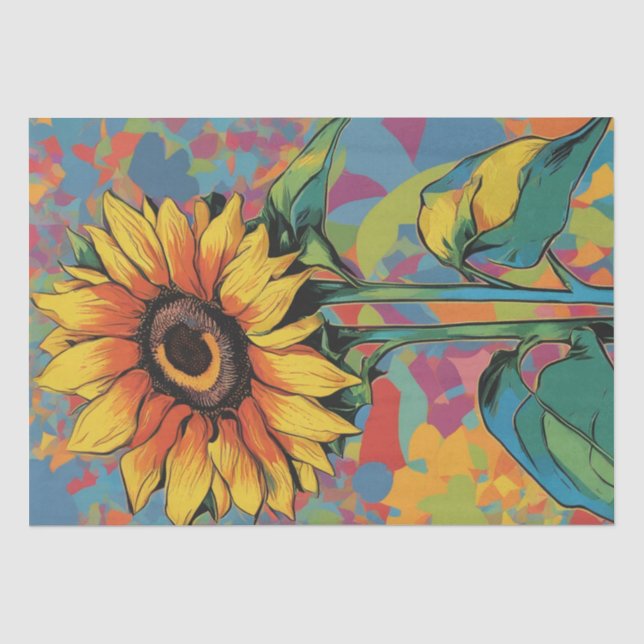 Papier Mousseline Papier de découpage Pop Art Sunflower (Recto)