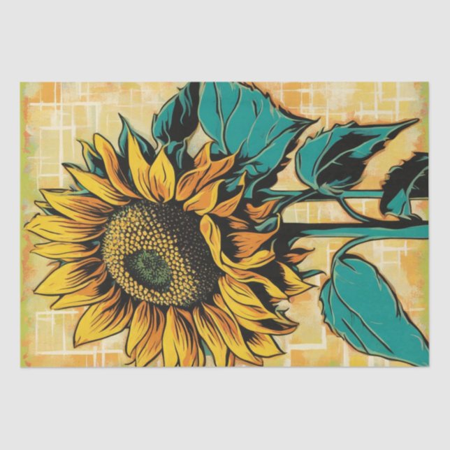 Papier Mousseline Papier de découpage Pop Art Sunflower (Recto)
