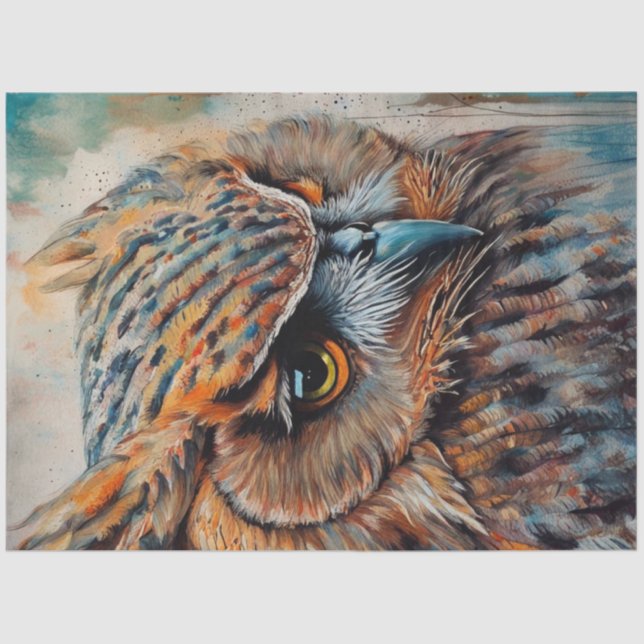 Papier Mousseline Papier de découpage pour chouette (Recto)