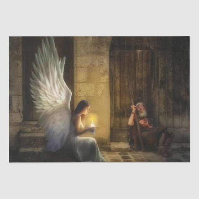 Papier Mousseline Papier de fond Angel Poor Man 15x20 (Recto)