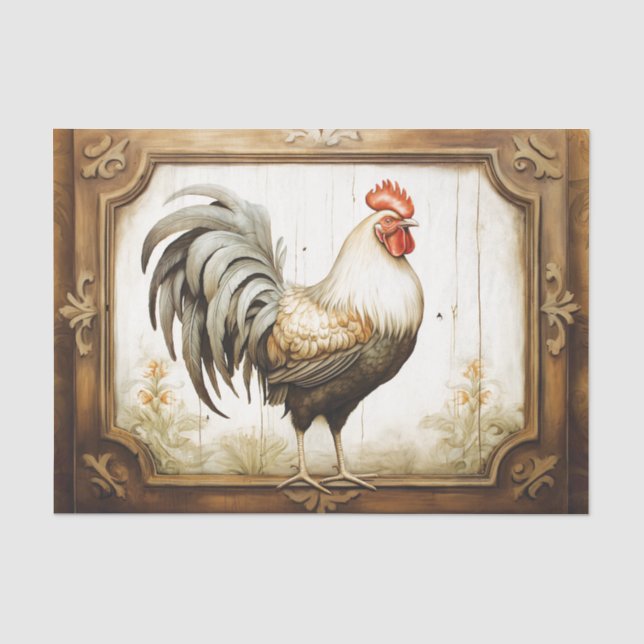 Papier Mousseline Papier de fond de découpage de poulet rustique (Recto)