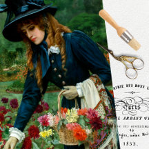 Papier de fond de découpage pour femme vintage