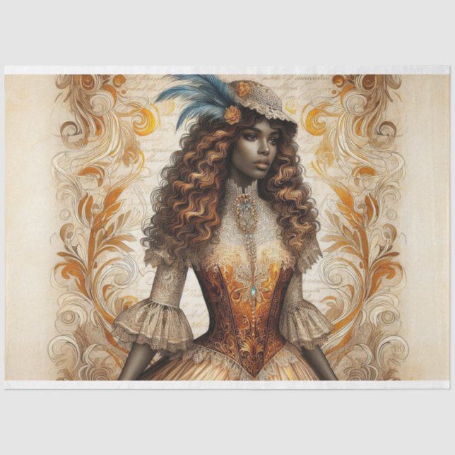 Papier Mousseline Papier de fond de découpage Victorien Afro-América (Recto)