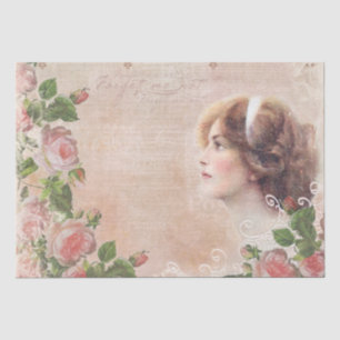 Papier Mousseline Papier de fond de découpage vintage de la dame vic
