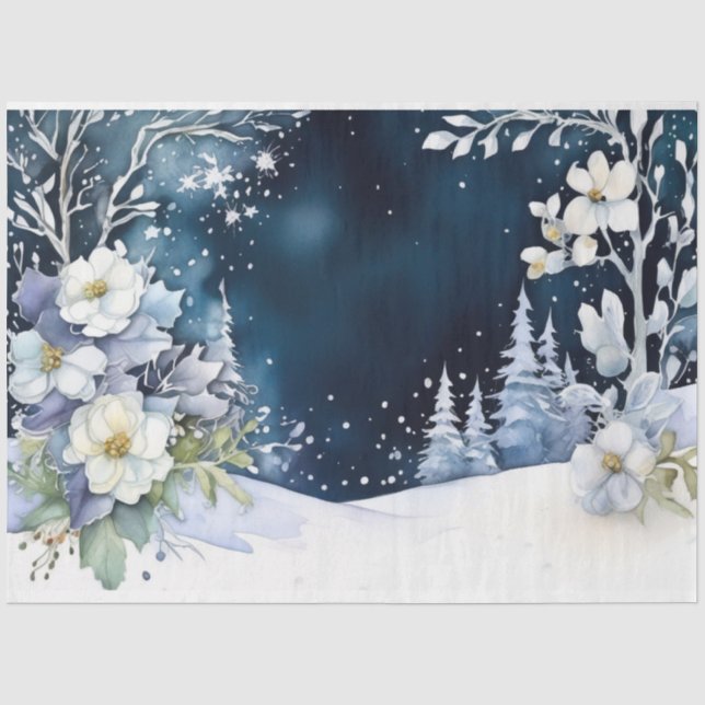 Papier Mousseline Papier de fond de mariage d'hiver (Recto)