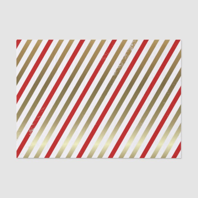 Papier Mousseline Papier de fond Diagonale Rouge, Blanc, Or (Recto)
