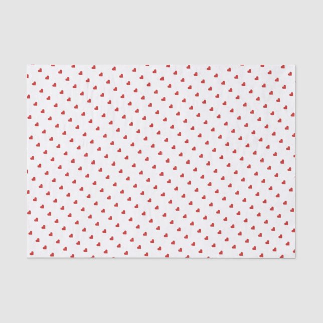 Papier Mousseline Papier de fond du coeur de la Saint-Valentin rouge (Recto)