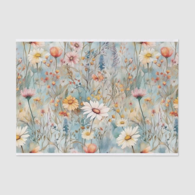 Papier Mousseline Papier de fond Fleur sauvage Daisy (Recto)