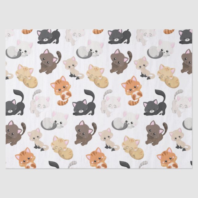 Papier Mousseline Papier de la partie motif chat mou (Recto)