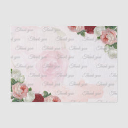 Papier Mousseline Papier de Merci Mariage rose personnalisé