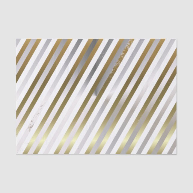 Papier Mousseline Papier de papier à bande Diagonale Argent, Blanc,  (Recto)