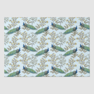 Papier Mousseline Papier de papier de motif de Damas Peacock