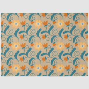 Papier Mousseline Papier de papier de motif floral rétro