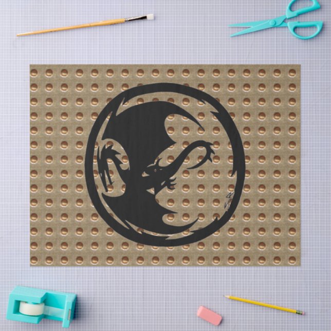 Papier Mousseline Papier de papier de tissu en or Dragon Noir (Artisanat)