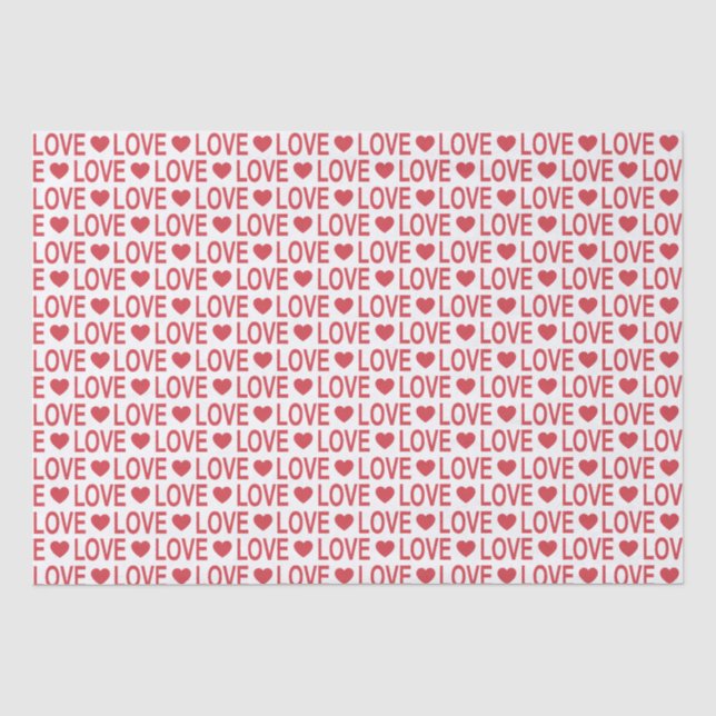 Papier Mousseline Papier de papier Motif Red Love (Recto)