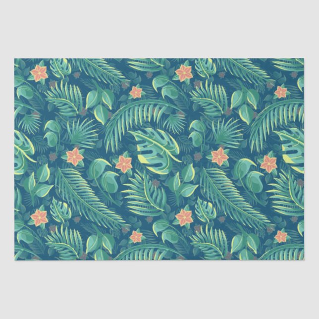 Papier Mousseline Papier de papier papier Motif de feuillage tropica (Recto)