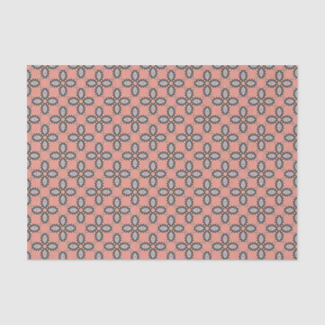 Papier Mousseline Papier de papier tissu bleu broche géométrique de  (Recto)