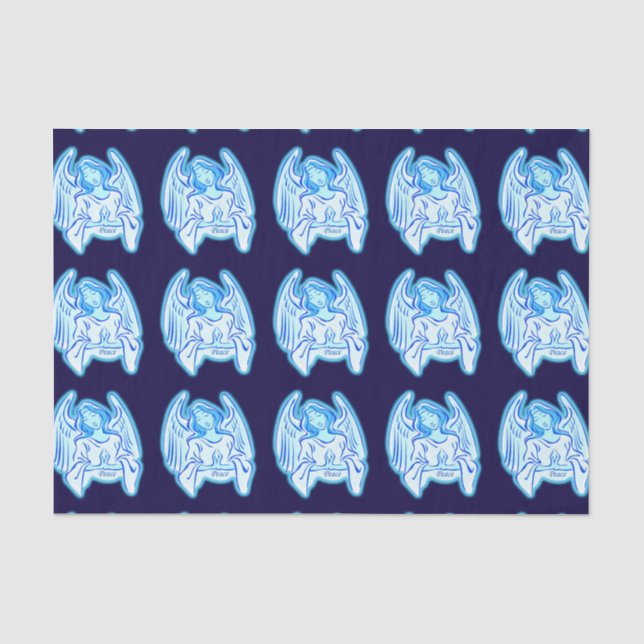 Papier Mousseline Papier de papier tissu Blue Peace Angel (Recto)