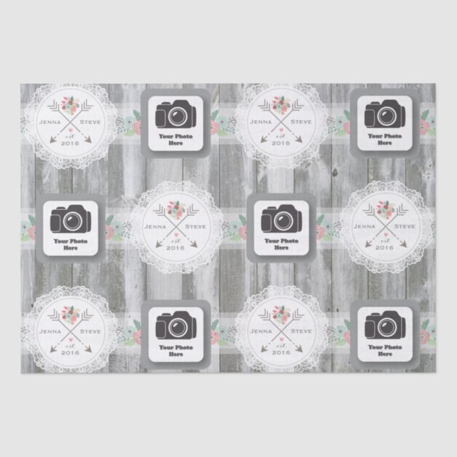 Papier Mousseline Papier de papier tissu Mariage rustique (Recto)