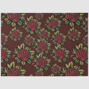 Papier Mousseline papier de rose rouge