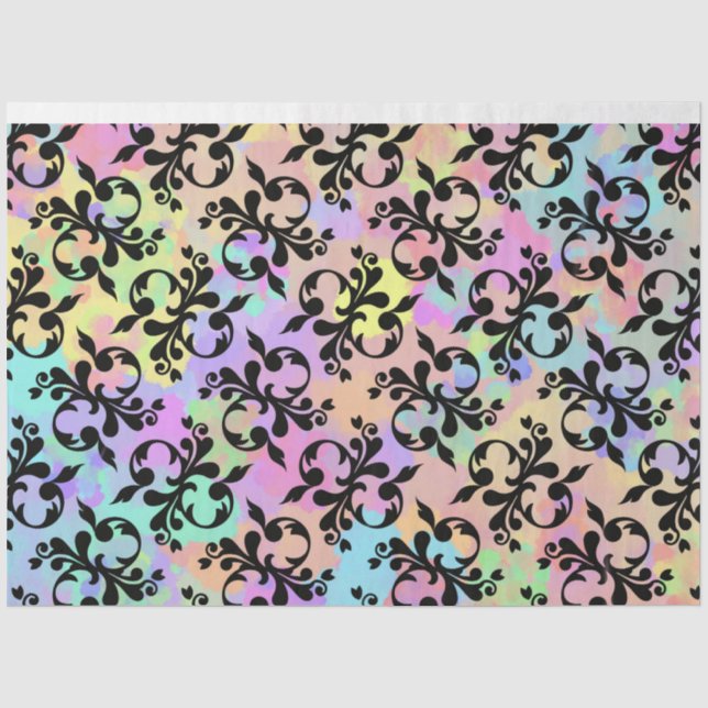 Papier Mousseline Papier de tissu arc-en-ciel vintage (Recto)