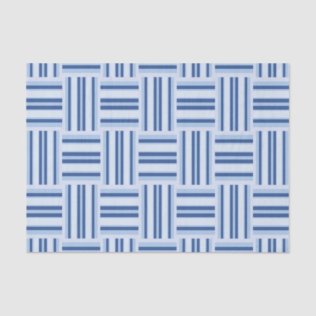Papier Mousseline Papier de tissu Blue Stripes (Recto)