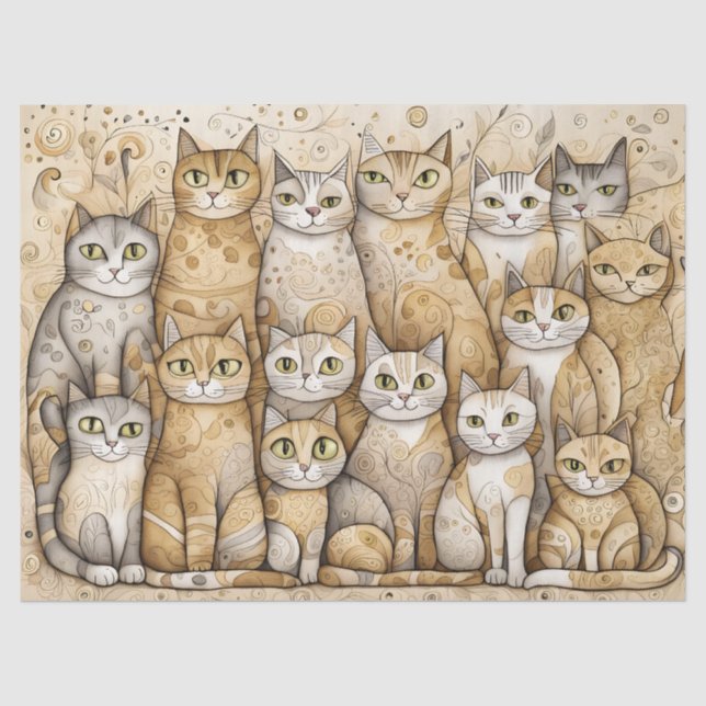 Papier Mousseline papier de tissu calmant chats (Recto)