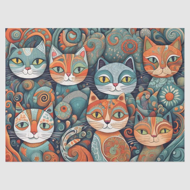 Papier Mousseline papier de tissu calmant chats (Recto)