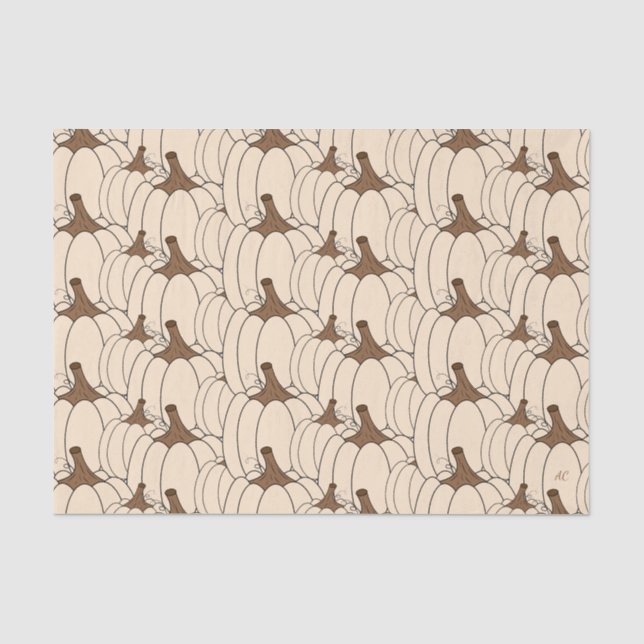 Papier Mousseline Papier de tissu crémeux blanc citrouille (Recto)