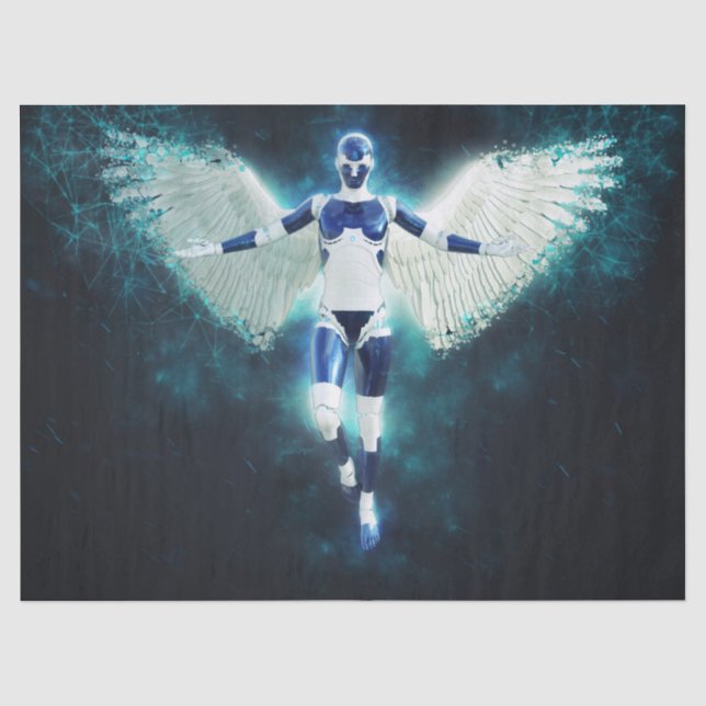 Papier Mousseline papier de tissu d'ange robot (Recto)