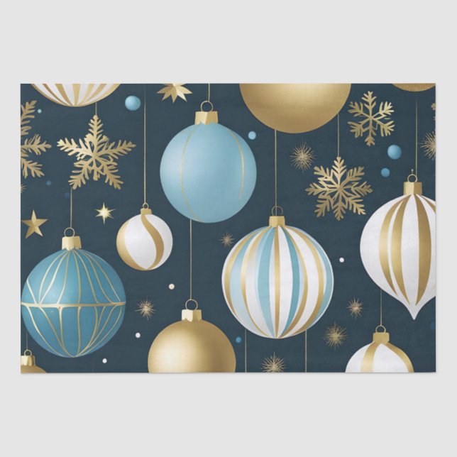 Papier Mousseline papier de tissu de boules de noël festif (Recto)